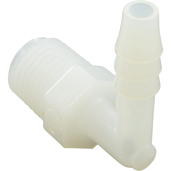 Barb Adapter, 1/4"b x 1/4"mpt, 90 Degree, Nylon|63194